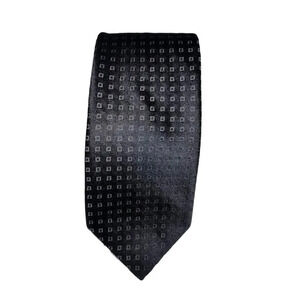 DKNY‎ Classic black tie Micro Square box design 100% silk made in the USA 57”L￼